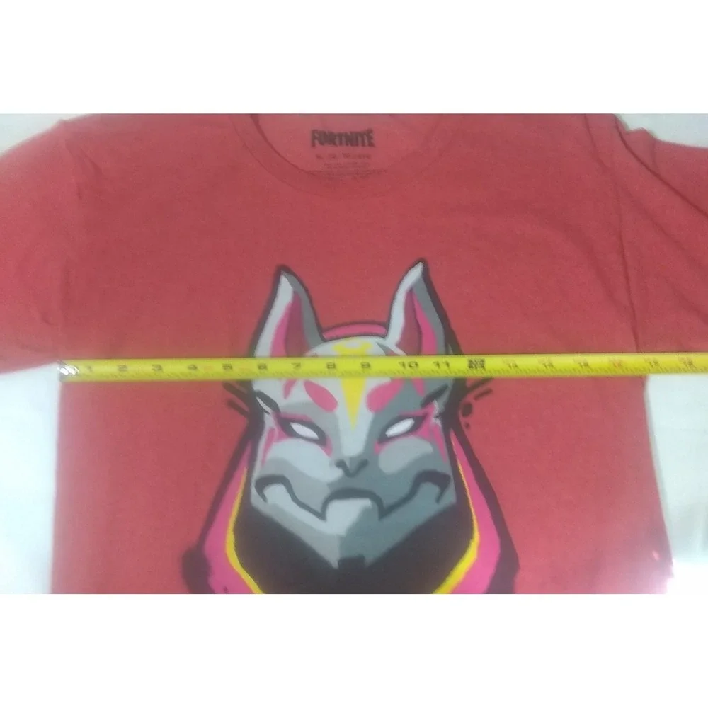 Fortnight‎ T-shirt Kid's XL (14/16) Youth Drift Mask Graphic Red Orange